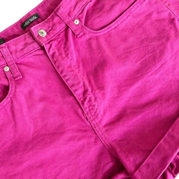 Wild Fable Highest Rise Mom Jean Shorts Size 14/32 Pink Fuchsia Rolled Hem - Picture 13 of 15